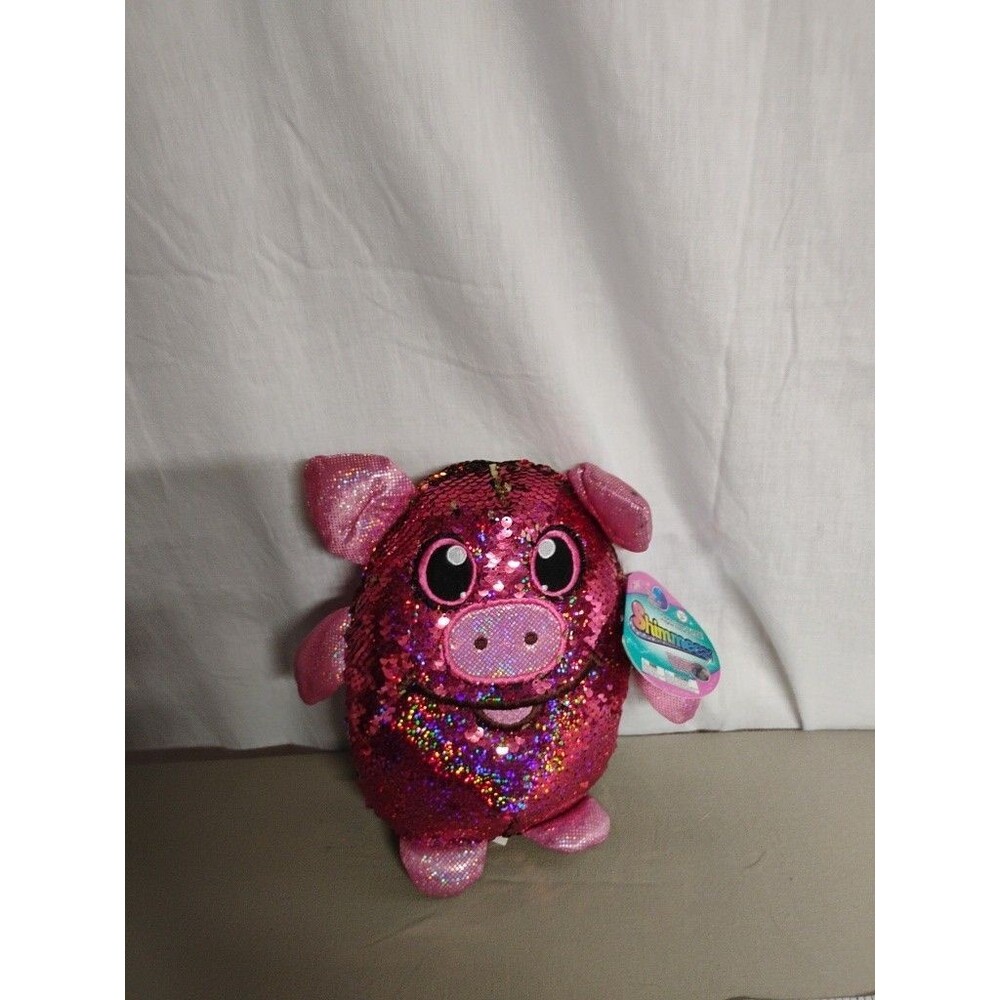 Shimmeez Polly Pig Sequin Plush Stuffed Animal 8"